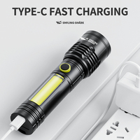 Lampe torche LED rechargeable haute luminosité avec zoom, en alliage d'aluminium, tactique, faisceau longue portée pour le camping en extérieur