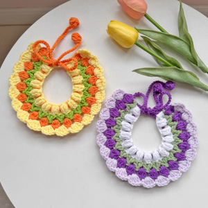 Collares tejidos a mano para gatos y perros, collares de ganchillo, lindas decoraciones con fotos de mascotas, baberos. - Product Image 1
