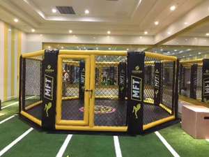 OEM MMA arti marziali 5m * 5m gabbia ottagonale con telaio in acciaio per la lotta di boxe professionale - Product Image 5