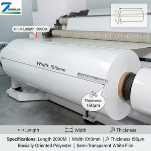 <span class=keywords><strong>Film</strong></span> blanc semi-transparent 150μm - Surface mate, bonne performance de lamination, adapté aux applications de caissons lumineux publicitaires - Product Image 5