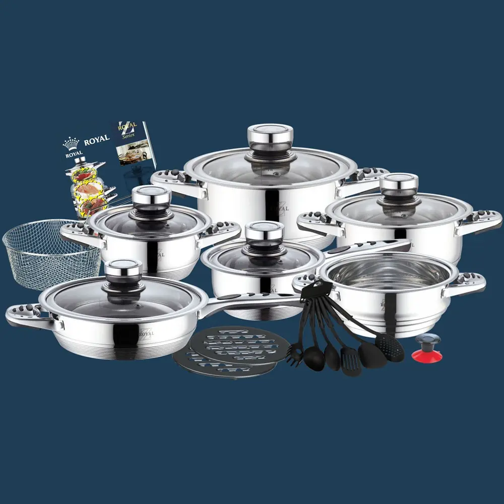 גבוהה-end רויאל 23pcs נירוסטה nonstick סירים ומחבתות כלי בישול סט