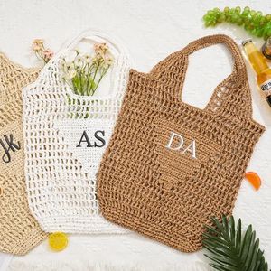 Bolso con asa de <span class=keywords><strong>iniciales</strong></span> personalizado bordado bolso de playa personalizado bolso de mano de viaje para niña para regalo de fiesta - Product Image 4