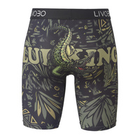 Boxers pour hommes personnalisés en polyester et élasthanne avec imprimé crocodile de la jungle et ceinture à logo