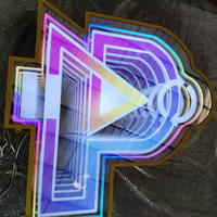 Letrero Publicitario Personalizado con Letras de Espejo Infinito LED 3D, Acrílico Multicapa, Impermeable, DC 12V, Color y Forma Personalizables, Comercial