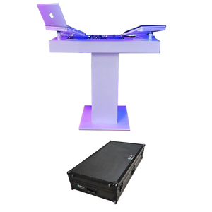 Torre de Control y Podio para DJ en Negro, Blanco, Rojo y Dorado, Soporte de Viaje de Zcase para <span class=keywords><strong>PIONEER</strong></span> <span class=keywords><strong>XDJ</strong></span>-<span class=keywords><strong>XZ</strong></span> DDJ-1000 RANE One con Estuche de Vuelo - Product Image 1
