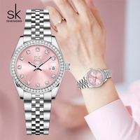 Montre-bracelet à quartz pour femme SK, bracelet en acrylique, résistante à l'eau 30M, affichage de la date, 28mm, livraison directe disponible