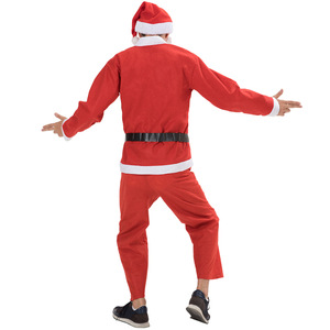 Disfraz de Papá Noel para Hombre Adulto, Rojo, Fibra de Poliéster, Conjunto de 5 Piezas para Fiesta de Navidad - Product Image 2