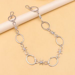 Cadena de cintura circular de una sola capa con púas de aleación de zinc y diseño de espina, estilo Hip Hop, accesorio de mezclilla para uso diario, de yueliTrendy - Product Image 4