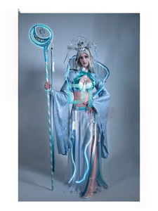 <span class=keywords><strong>Disfraz</strong></span> <span class=keywords><strong>de</strong></span> Danza Escénica con Estampado <span class=keywords><strong>de</strong></span> Serigrafía Estilo Chino que Brilla en la Oscuridad para <span class=keywords><strong>Mujer</strong></span>, Moon Goddess Gogo, 100% Seda - Product Image 3