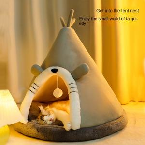 Herbst und Winter verdickt warmes Katzen dreieck Jurte Zelt kleiner Hund Haustier Zelt Bett - Product Image 3