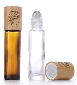 Ensemble de flacons à bille en verre écologiques - 5 ml/10 ml/15 ml avec bouchon en bois de bambou et option d'impression sérigraphique - Product Image 6