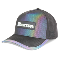 Casquette HS41 personnalisée en PVC à 5 panneaux, perforée au laser, imperméable, en tissu réfléchissant irisé, pour le cyclisme et le golf en extérieur