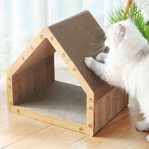 Griffoir pour chat en forme de maison, en carton ondulé, anti-griffures, tunnel pour chat d'intérieur - Product Image 6