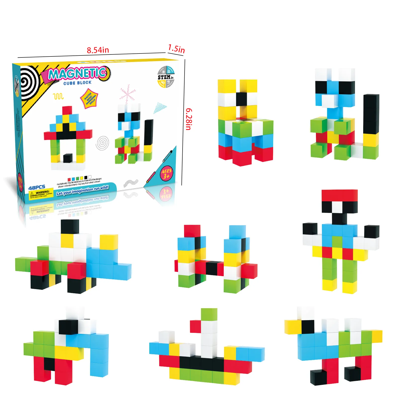 Magnetische Blokken Peuter Speelgoed Voor 3 4 5 Jaar Oude Jongens Meisjes Stam Voorschoolse Leren Zintuiglijk Speelgoed En Geschenken Voor Kinderen Magnetische Kubus