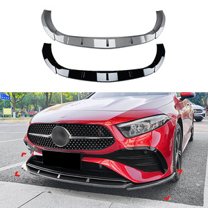 Amp-Z Front Bumper Lip Splitter Carbon Fiber Texture Piano Black For Mercedes-Benz A-Class W177 2023 A180 A200 A35 AMG - Product Image 1