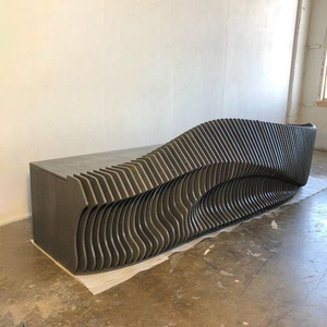 Source Factory Modern Custom Fiberglass Front Desk Luxury Reception Counter Curved for Villa Lobby - Product Image 6
