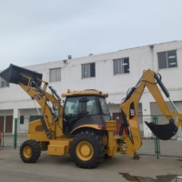 Traktor Mini Backhoe Loader Diesel 4WD CAT Baru & Front Loader 102HP Bucket 0.8cm Kapasitas Angkut 6 Ton Pompa Hidrolik
