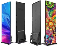 Bez alışveriş merkezi için 640X1920mm P2.0 taşınabilir kapalı Led lambalı Poster Kiosk Video ekranı paneli