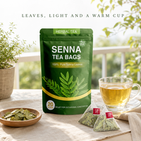 Tisane de feuilles de séné pur, 20 sachets de 30g, sans caféine, bien-être botanique naturel, sachet en gros, boîte quotidienne