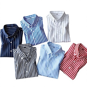 Plus Size Men <b>Flannel</b> Striped Formal Slim Fit Anti-Wrinkle Quick Dry Breathable Long Sleeve Button Dress Shirts Business Casual - Product Image 3