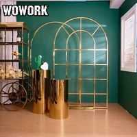 WOWORK Arche de toile de fond LED néon en métal pour douche nuptiale, mariage et autres décorations de mariage, idéale pour les événements et fêtes