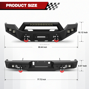 Parachoques Delantero y Trasero de Ancho Completo para Chevy Silverado 1500 2016-2018, Color Negro, <span class=keywords><strong>Precio</strong></span> de Fábrica ULON, Accesorios para Automóviles - Product Image 2