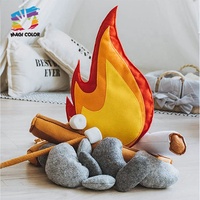 Ensemble de jeu de camping factice personnalisable, simulation de feu de camp en feutre, jouet éducatif DIY pour enfants unisexe W10D699