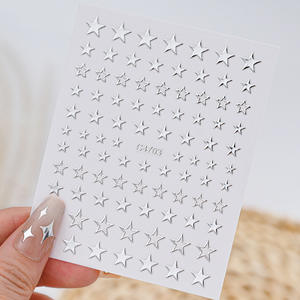 Pegatinas 3D para Uñas con Diseño <span class=keywords><strong>de</strong></span> Luna, Estrellas y Cruz, Adhesivos Holográficos Dorados con Forma <span class=keywords><strong>de</strong></span> Corazón y <span class=keywords><strong>Estrella</strong></span>, Hechos <span class=keywords><strong>de</strong></span> Plástico - Product Image 5