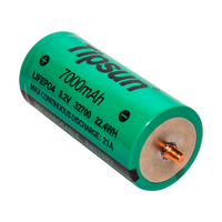 Cellule cylindrique Lifepo4 32700 7Ah 2C 3.2V, batterie haute puissance pour véhicule électrique et système de stockage d'énergie solaire
