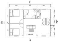 Maison préconditionnée de 20 pieds, structure en acier, conteneur, prix d'usine