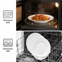 Échantillon gratuit Hengyuan Assiettes rondes blanches et légères réutilisables de 9 pouces en plastique Assiette à dîner en plastique pour traiteur mariage