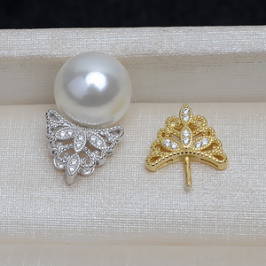 Colgante de Corona de Plata S925, 10-17, Accesorio de Perla DIY, Bandeja Vacía, Producto Semiterminado 4011, Fornituras y Componentes de Joyería - Product Image 2