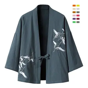 Kimono da spiaggia in seta da uomo personalizzato kimono robe kimono in velluto kimono in cotone giapponese cardigan femme in raso abaya kimono lungo