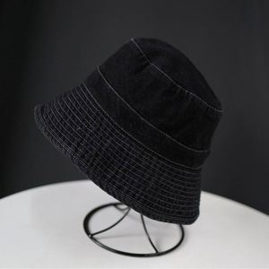 2025 New Arrival Men Women Japanese Style Street Fashion <b>Sunscreen</b> Fisherman Hat Washed Denim Custom Logo Wide Brim Bucket Hat - Product Image 5