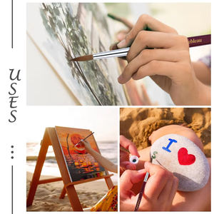 Pinceaux de peinture acrylique et aquarelle en poils fins de Kolinsky brun avec manche en bois, prix d'usine <span class=keywords><strong>Fontainebleau</strong></span>, en <span class=keywords><strong>vente</strong></span> - Product Image 5