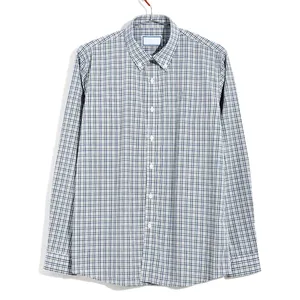 Men Button Up Shirt Button Up Shirt Mens Wholesale Spring New Design Plaid Cotton Long Sleeve Plus Size Shirt