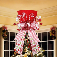 Faltbarer Weihnachtsbaumspitzen-Dekor: Süßigkeiten-Lollipop-Hexenbeine aus Plüsch – Weihnachtsbaumspitzen-Ornament für Feiertagspartys und Heimdekoration
