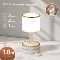 Nouvelle multiprise avec prises standard US, UK et européennes, lampe de bureau protectrice pour les yeux avec USB et multiprise rétractable