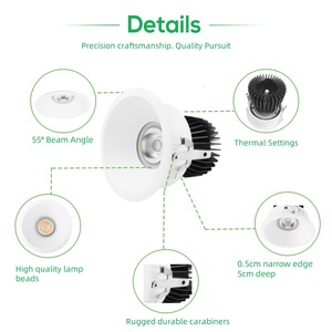 Tại chỗ Downlight khách sạn trong nhà nhúng chống chói 11W nhúng đúc nhôm COB Spotlight Góc điều chỉnh NHÀ XUỐNG ánh sáng - Product Image 6