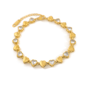 <span class=keywords><strong>Bracelet</strong></span> chaîne YF8186, <span class=keywords><strong>bracelet</strong></span> pour femme en zircon en forme <span class=keywords><strong>de</strong></span> cœur, plaqué or 18 carats, acier inoxydable étanche - Product Image 5