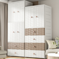 Armoire Européenne à Double Porte, Réglable, DIY, en Plastique Écologique, Légère, Grande Capacité, Durable, Moderne et Élégante, sur Pied