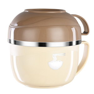 Bols à nouilles en acier inoxydable 304 avec poignée, portables, pour soupe, ramen, bureau, maison, cuisine, boîte à lunch - Product Image 1