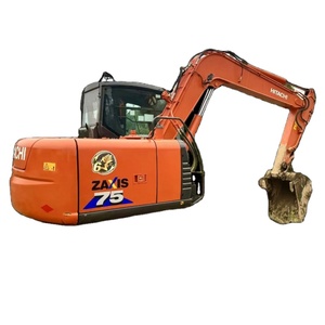 Excavatrices Hitachi ZX75 d'occasion avec moteur Cummins, pelle hydraulique de 7 tonnes, accessoire de pince hydraulique, marteau hydraulique, provenance Japon - Product Image 1