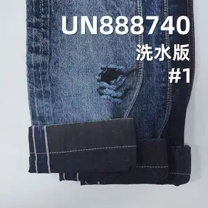 Twill slub indigo blue warp face black weft bottom 13oz japan selvage 100% cotton selvedge denim fabric for jackets jeans