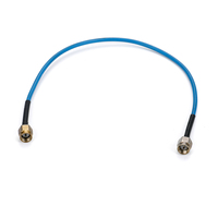 SMA Male to Male Coaxial Jumper Blue Jacket Gold Plated Heat Shrink Strain Relief for RF Antenna Radio GPS OEM