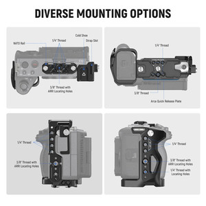 Cage <span class=keywords><strong>NEEWER</strong></span> CA011 pour <span class=keywords><strong>Sony</strong></span> FX3/FX30 avec pince pour câble HDMI, rail NATO, trous de positionnement ARRI 3/8 pouce - Product Image 4