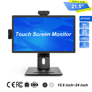 จอภาพระบบสัมผัส LCD ขนาด 21.5 นิ้ว แบบตั้งโต๊ะ ความละเอียด Full HD พร้อมพอร์ตเชื่อมต่อ Type-C สายเดียว สำหรับร้านขายของชำ ร้านกาแฟ 1.สีขาวไร้รอยต่อ - Product Image 1