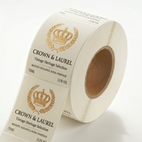 Étiquettes de vin haut de gamme avec estampage à chaud en feuille d'or, impression offset UV sélective pour l'emballage de spiritueux de luxe (whisky)