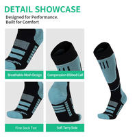 Chaussettes de compression athlétiques personnalisées pour l'hiver, chaudes, pour hommes et femmes, 20-30 mmHg, hauteur genou, pour l'œdème, la course à pied, le cyclisme, les sports