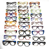 Montures de lunettes en acétate en gros, en stock, couleurs variées, haute épaisseur